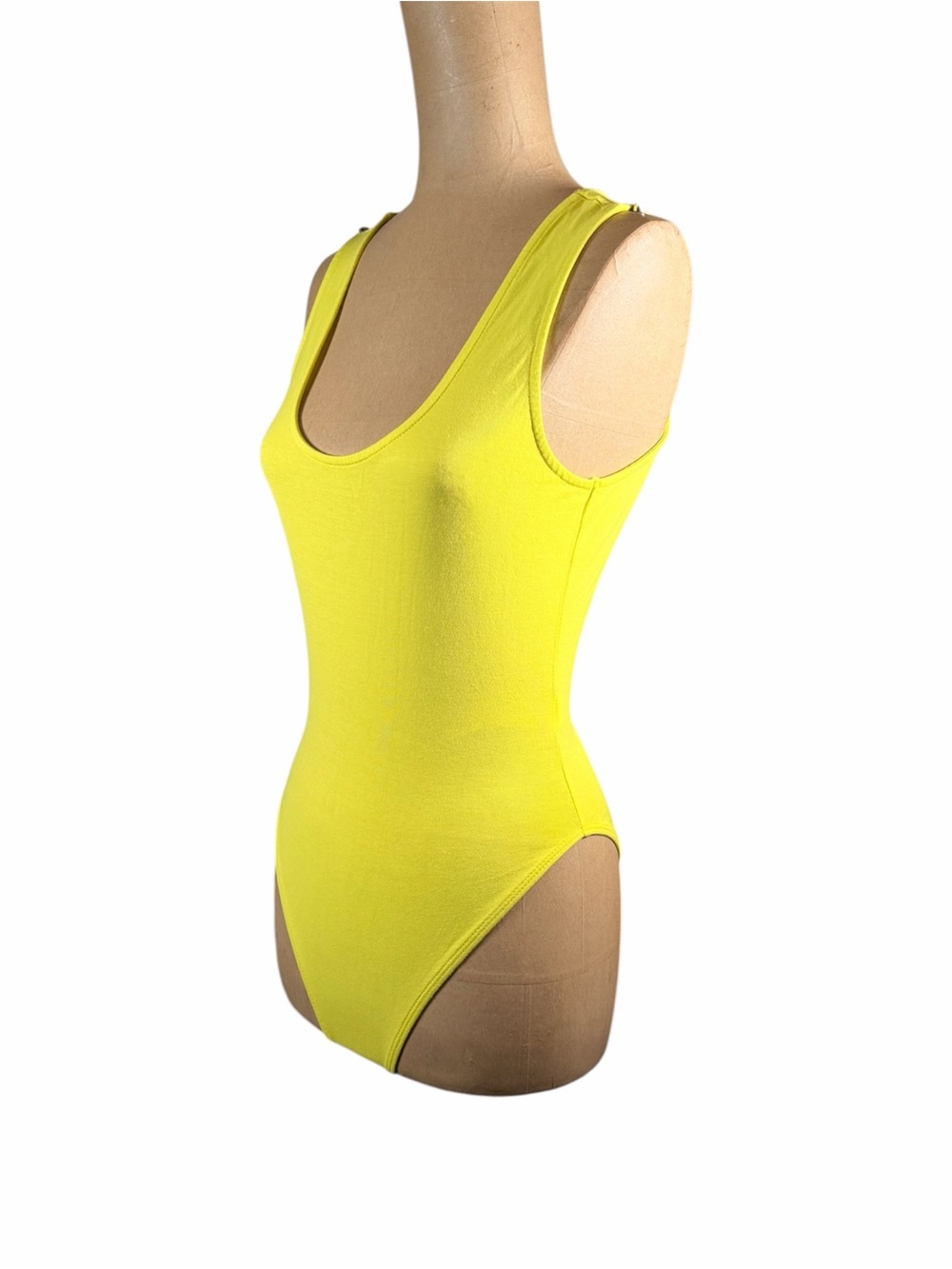 ZARA Bright Yellow Scoop Neck Tank Bodysuit